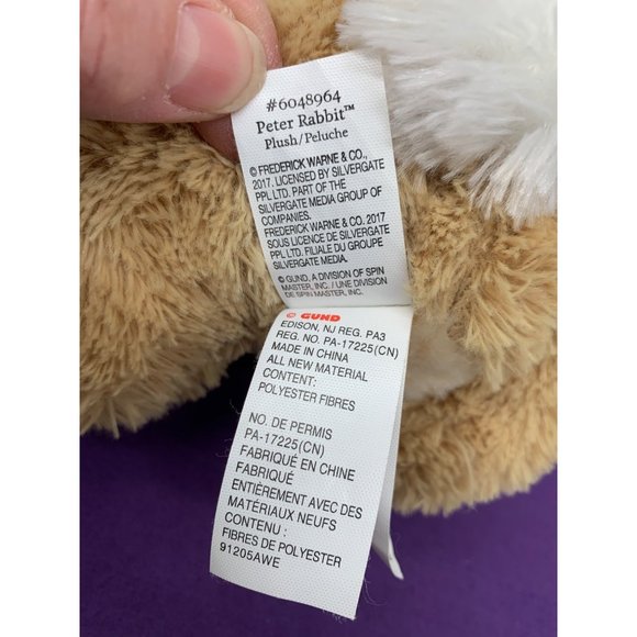 Peter Rabbit Beatrice Porter GUND 604,8964 Rabbit Bunny 2017 12 Inch Brown Tan w - Picture 10 of 15